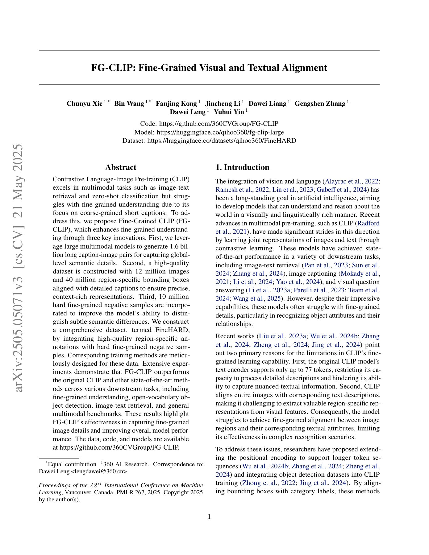 FG-CLIP: Fine-Grained Visual and Textual Alignment